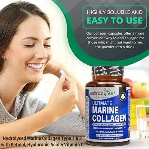 High Strength Marine Collagen with Hyaluronic Acid, Retinol and Vitamin C - AB Mystery