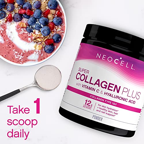 NeoCell Super Collagen Powder, Collagen Plus includes Vitamin C & Hyaluronic Acid - AB Mystery