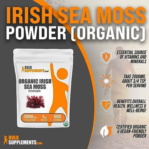 BULKSUPPLEMENTS.COM Organic Irish Sea Moss Powder - Sea Moss Supplement - AB Mystery