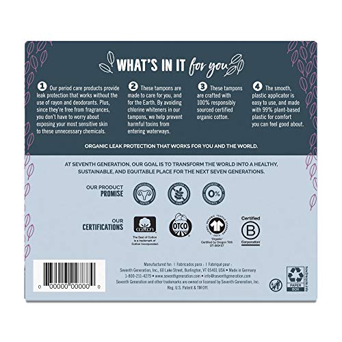 SEVENTH GENERATION Free & Clear Super Tampons with Applicator, 18 CT - AB Mystery