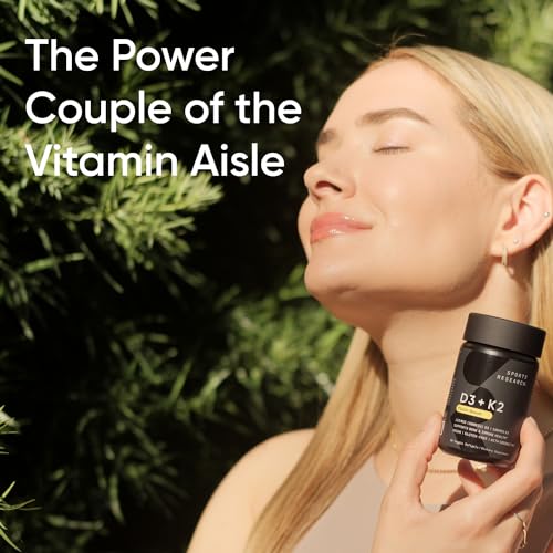 Sports Research Vitamin D3 K2 with Coconut MCT Oil | Vegan D3 2500iu (62.5mcg) - AB Mystery