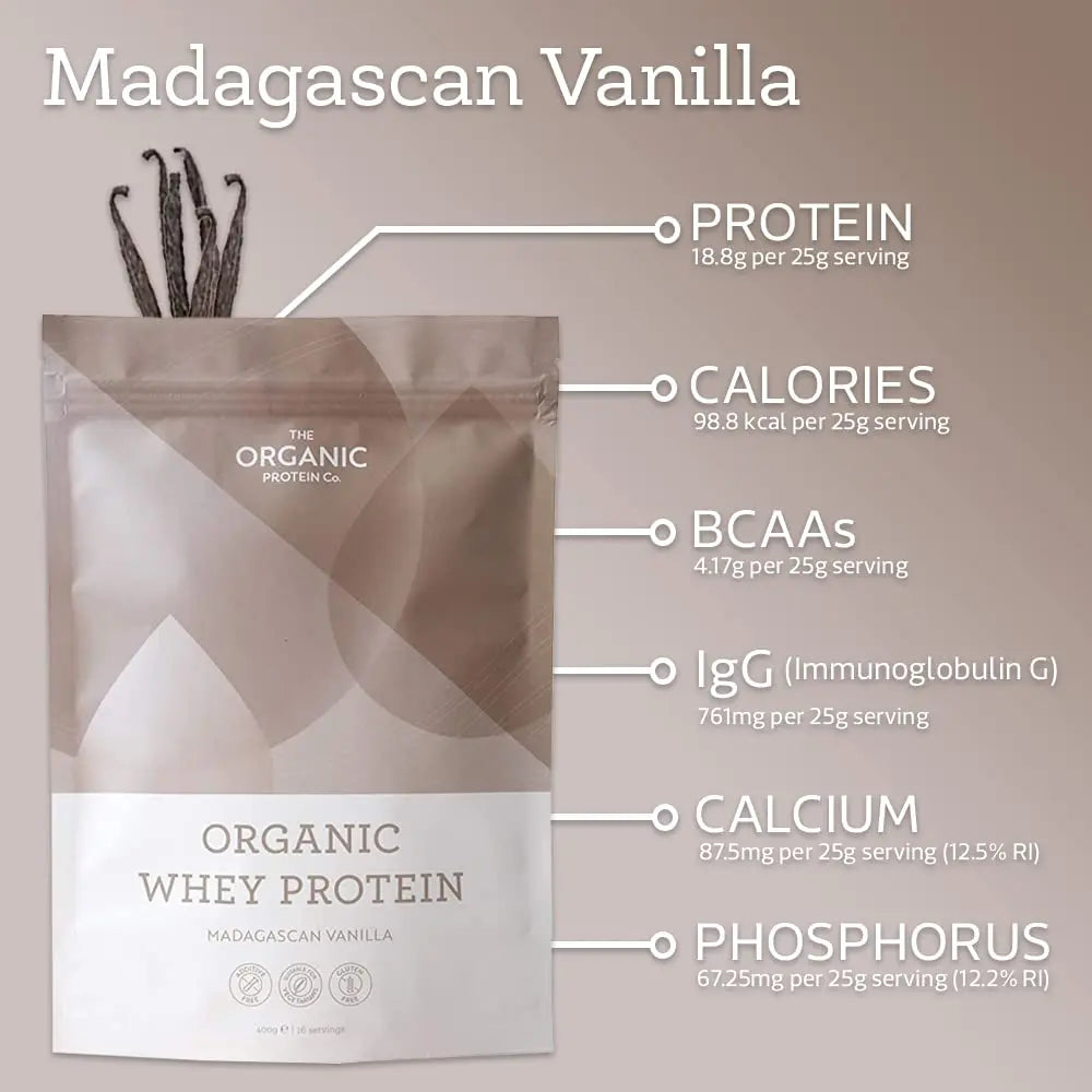 The Organic Protein Co. - Madagascan Vanilla Organic Whey Protein Powder - AB Mystery