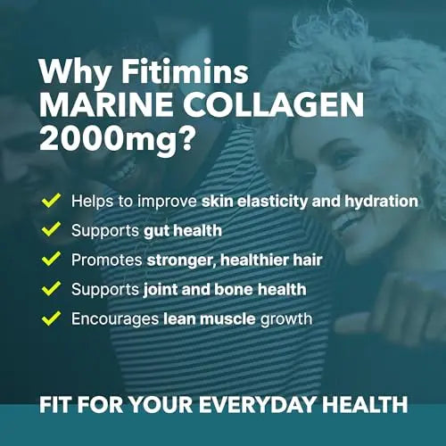 Fitimins Marine Collagen Capsules, 2000mg with Hyaluronic Acid & Vitamin C - AB Mystery