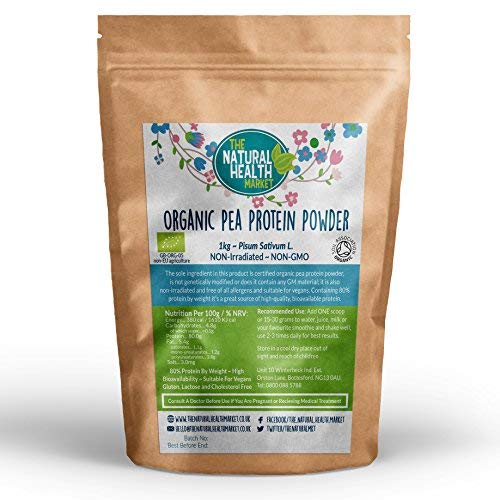 Organic Pea Protein Powder 1kg by The Natural Health Market • 80% Vegan Protein The Natural Health Market