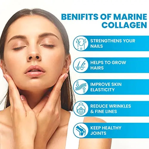 VitaZam Marine Collagen Liquid 10000mg with Hyaluronic Acid, Hydrolysed Peptide, Biotin for Hair, Skin, Nails, Joint, and Muscles, 500 ml - AB Mystery