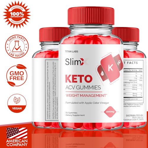 (2 Pack) SlimX Keto ACV Gummies, SlimX Keto ACV Advanced Weight Loss 1000MG Apple