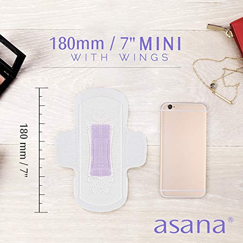 Asana Natural Teen Period Pads Combo Pack (Mini, Mini Long, Liner, and Women Reg - Chlorine Free - AB Mystery