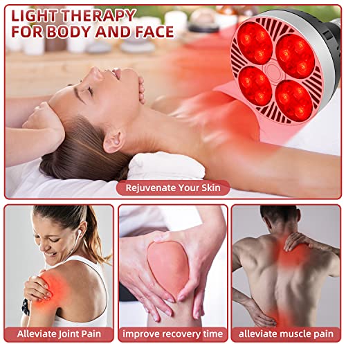 Red Light Therapy Lamp 24 LED Used for Red Light for Body and Face 660nm Red and 850nm - AB Mystery