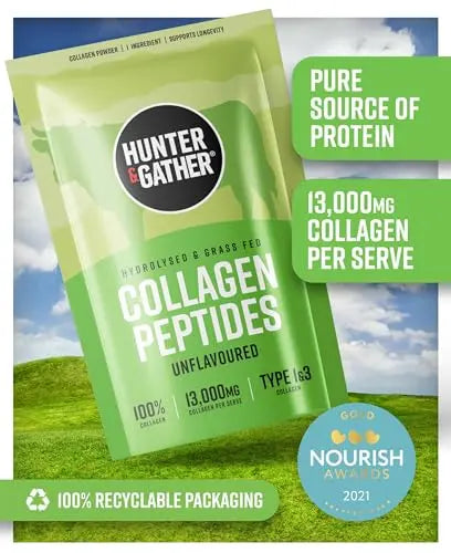 Hunter & Gather Bovine Collagen Powder 400g | Pure Unflavoured Premium Hydrolysed Bovine Collagen Peptides Powde Hunter & Gather