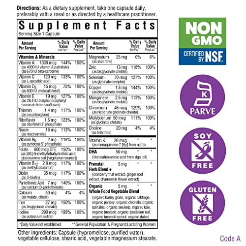 Bluebonnet Nutrition Ladies’ ONE Prenatal - Whole Food-Based - For Women Trying to Conceive Bluebonnet