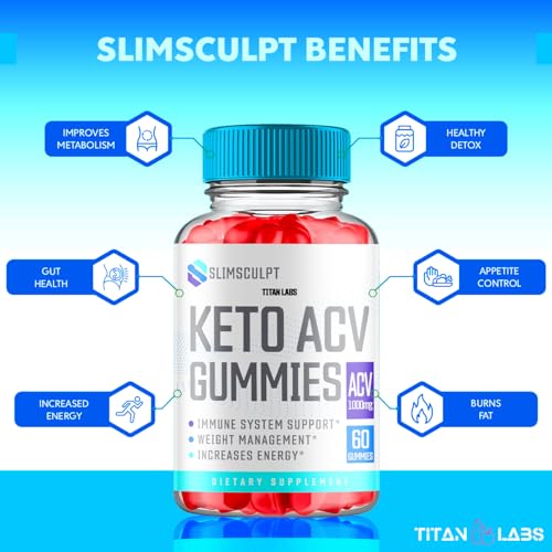 (2 Pack) Slimsculpt Keto ACV Gummies, Slim Sculpt Keto ACV Gummies Advanced Weight Loss 1000MG
