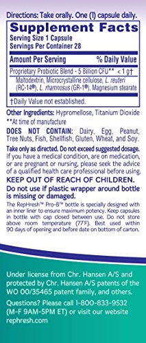 NEW RepHresh Pro-B Feminine Probiotic Supplement Non- Dairy Formula/Vegetarian Capsule, 28ct - AB Mystery