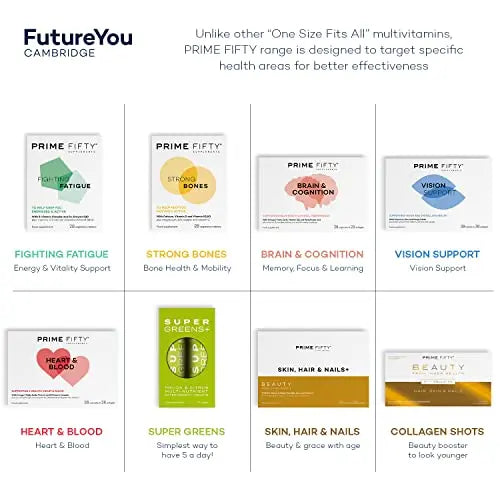 Prime Fifty Strong Bones Supplements – 28 Multivitamin Tablets with Calcium, Magnesium - AB Mystery