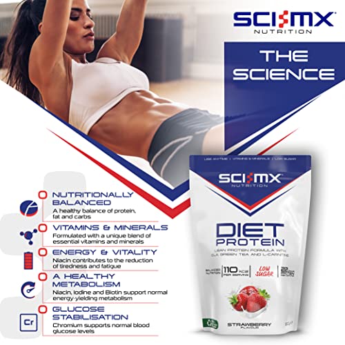 SCI-MX Diet Protein, High Protein, Low Sugar, Low Fat Lean Protein Formula Powder with Added CLA SCI-MX