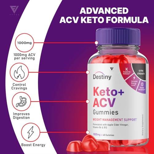 (2 Pack) Destiny Keto ACV Gummies, Destiny Keto Gummies Advanced Weight Loss Plus