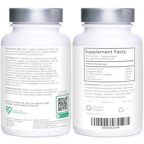 Love Life Supplements Joint Support with Levagen® (Palmitoylethanolamide) + UC-II® - AB Mystery