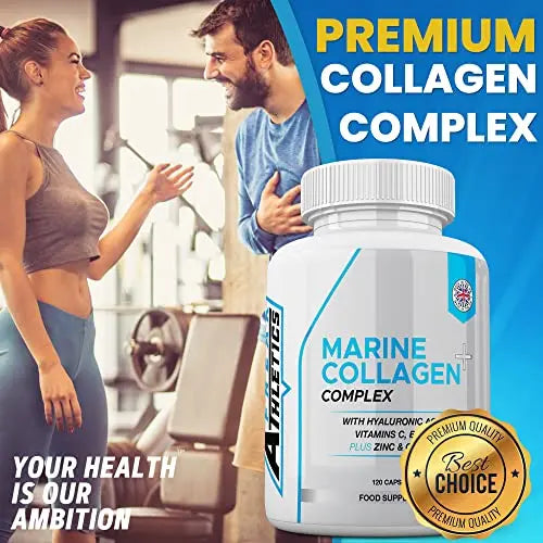Marine Collagen 1000mg - Type 1 Hydrolysed Collagen - Enhanced with Hyaluronic Acid, Vitamin C - AB Mystery