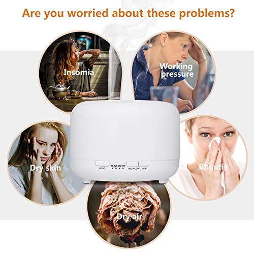 Hianjoo 450ml Essential Oil Diffuser, Electric Aroma Ultrasonic Aromatherapy Fragrant Oil - AB Mystery