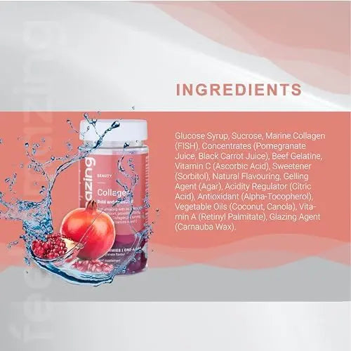 Collagen Gummies with Vitamins A and C, 500mg of Marine Collagen Per Serving, Advanced Skin Support, - AB Mystery