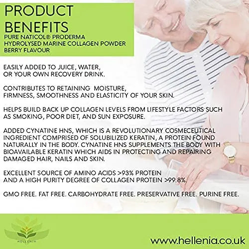 Pure Hydrolysed Marine Collagen Powder 300g | Berry Flavour | Type 1 and 3 - AB Mystery