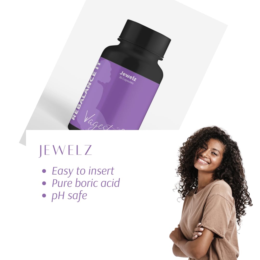 Vagesty Jewelz boric Acid Vaginal Suppositories, 100% Pure boric Acid, rebalance Vaginal pH - AB Mystery