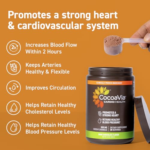 CocoaVia Cardio Health Cocoa Powder, 60 Servings, 500mg Cocoa Flavanols - AB Mystery