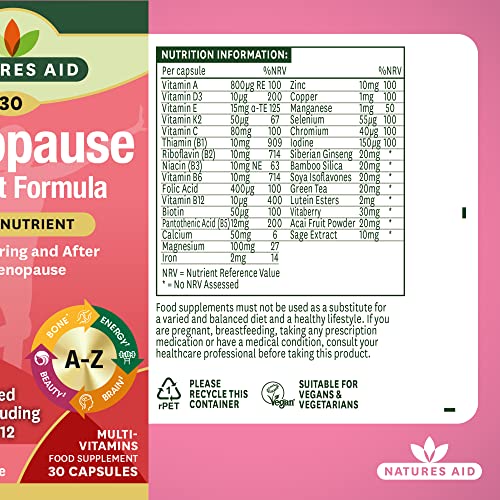 Natures Aid Menopause Support Formula 30caps - AB Mystery