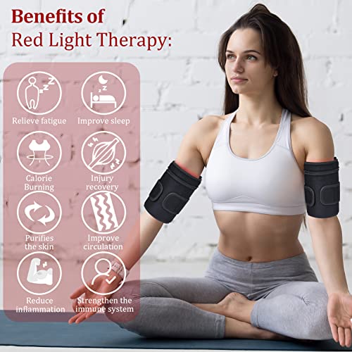 NEXTWOOD 660nm and 850nm Infrared Red Light Arm Therapy Wrap Belt with Timer & Brightness Setting Red - AB Mystery