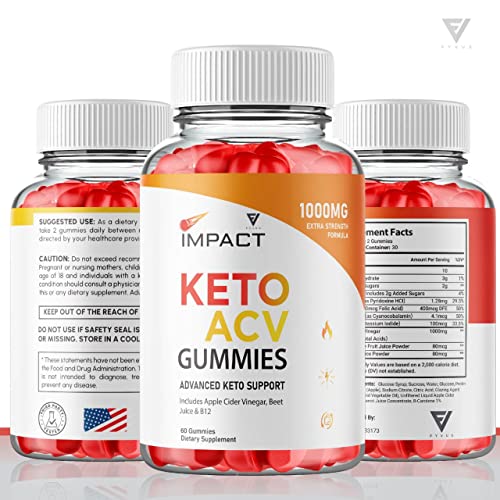 (2 Pack) Impact Keto Gummies for Weight Loss and Belly Fat Diet, AVC Keto ACV Advanced