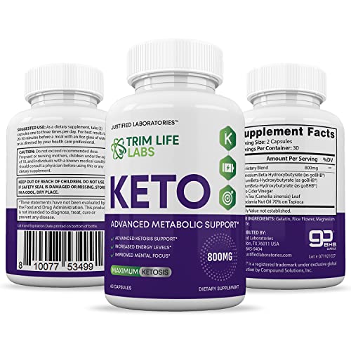 (5 Pack) Trim Life Labs Keto Pills Includes Apple Cider Vinegar Patented goBHB® Exogenou - AB Mystery
