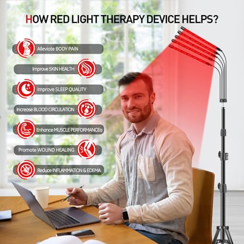 Red Light Therapy Lamp, 150 LEDs Infrared Light Therapy with Adjustable Stand - 660nm Redlight - AB Mystery