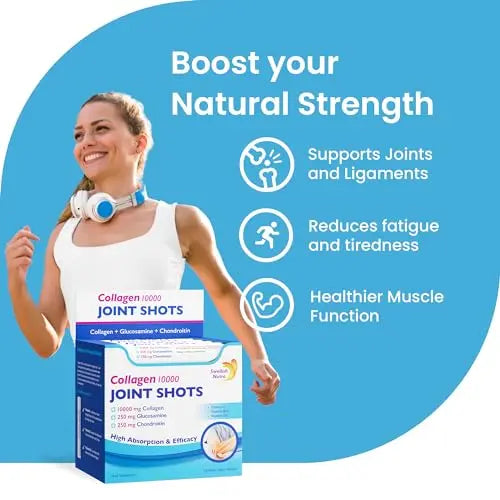 Swedish Nutra Collagen 10000 Joint Shots | High Strength Type 1, 2 & 3 Collagen for Body, Joints & Ligaments - AB Mystery