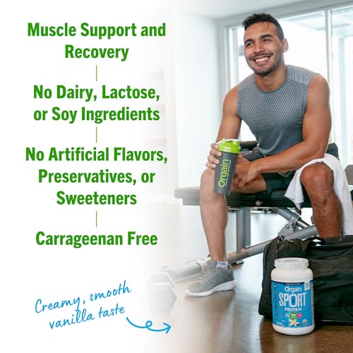 Orgain Organic Sport Vegan Protein Powder, Vanilla - 30g Plant Based Protein, For Pre-Work - AB Mystery