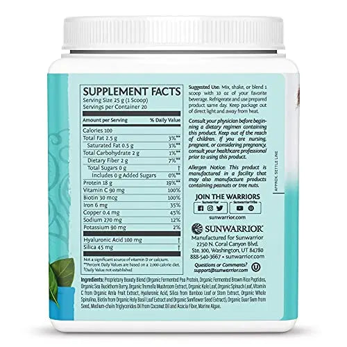 Sunwarrior Collagen Building Protein Peptides, Natural, 500 g - AB Mystery