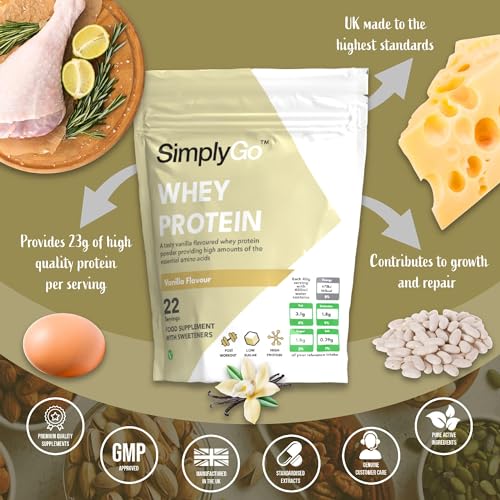 SimplyGo Whey Protein Powder | 900g | Simply Add 30g to Water, Juice or Shakes Simply Supplements