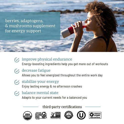 Organifi Red Juice - Vegan Energy Powder - Berry-Flavored Adaptogen Drink - Caffeine - AB Mystery