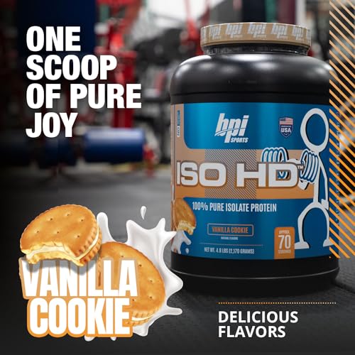 BPI Sports ISO HD Isolate Protein Vanilla Cookie, 76.8 oz - 69 Servings - AB Mystery