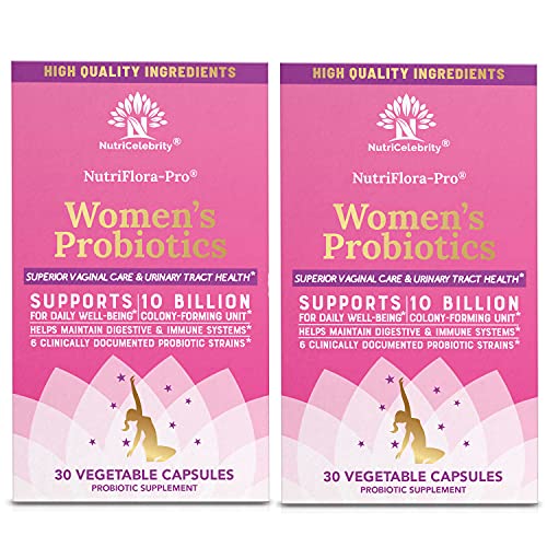 Nutricelebrity NutriFlora-Pro Probiotics for Women - Support Vaginal, Urinary Health - AB Mystery