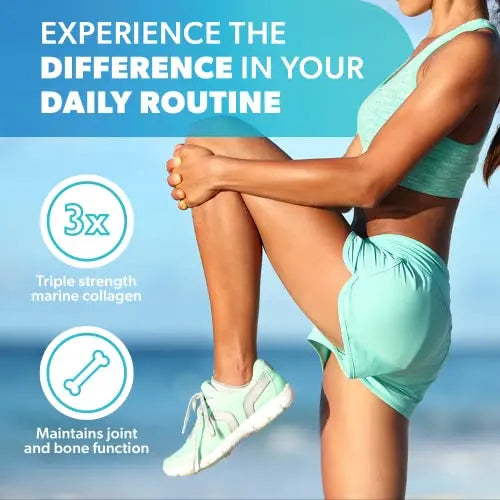 Marine Collagen Capsules - 1855mg - 120 Capsules - Enriched with Hyaluronic Acid & Vitamins C & E Hello Pure