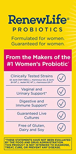 Renew Life Women's Probiotic Capsules, 50 Billion CFU Guaranteed, Supports pH Balance - AB Mystery
