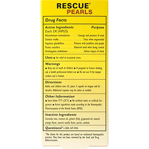 Bach RESCUE PEARLS, Natural Orange Vanilla Flavor, Natural Stress Relief, Homeopathic Flower Essence - AB Mystery