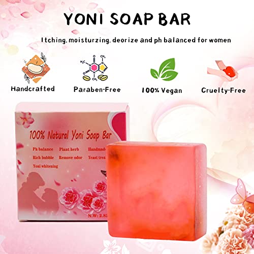 Yoni Soap Bars Vaginal Wash & Natural Yoni Oil Set Of 3, Ph Balance Eliminates Odor for Women - AB Mystery