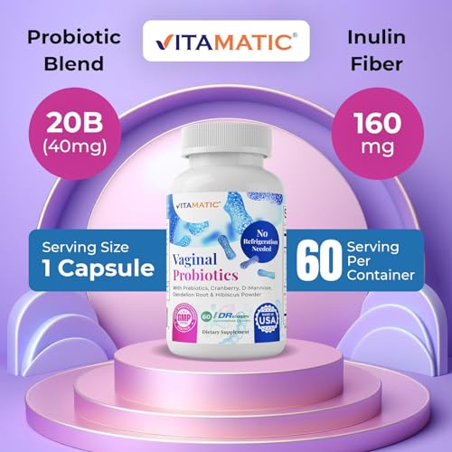 Vitamatic Vaginal Probiotics 20 Billions for Women pH Balance & Odor Control - AB Mystery