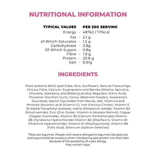 Mighty Ultimate Vegan Protein Powder, Super Berry Flavour, (17 Servings, 510g Bag without Scoop) MIGHTY