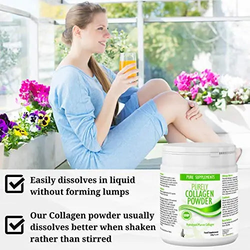 Collagen Powder Marine Supplement | Hydrolyzed Protein peptides with Hyaluronic Acid Vitamin C Biotin etc for Women Men - AB Mystery