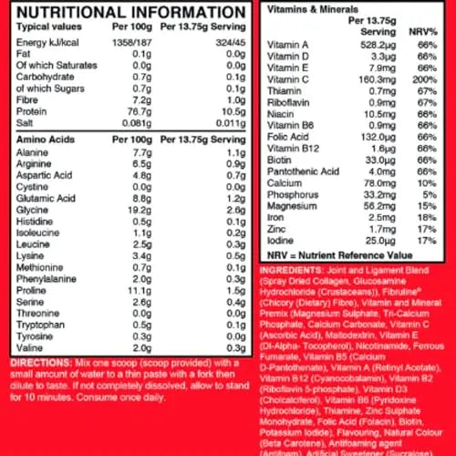Vitacoll Gold Collagen Powder with Glucosamine Hydrochloride, Orange Passionfruit Flavor 415g - AB Mystery