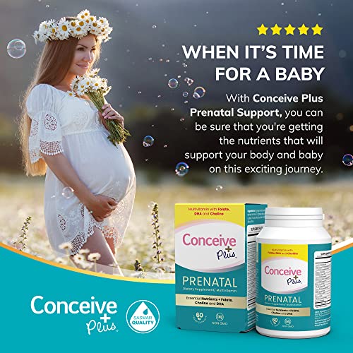 CONCEIVE PLUS Prenatal Vitamins for Women - DHA, Choline + Folate, Healthy Pregnancy CONCEIVE PLUS