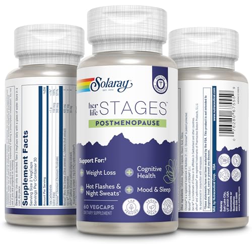 Solaray Postmenopause her Life Stages - Post Menopause Supplements for Women with Resveratrol - AB Mystery