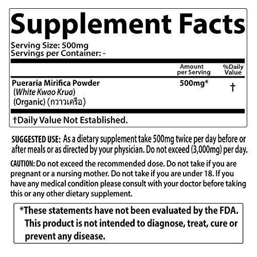 Potent Pueraria Mirifica White Kwao Krua Kao Powder, Promotes Natural Breast Enhancement - AB Mystery