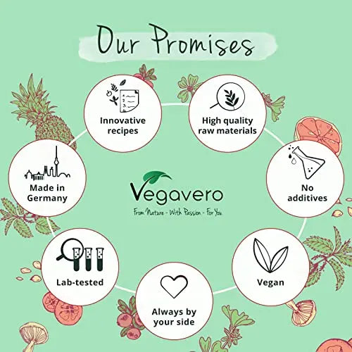 Vegavero Vegan Collagen Supplement | 2000mg | Complex with L-Lysine, L-Proline, Vitamin C (Acerola) & Superfoods Extracts - AB Mystery